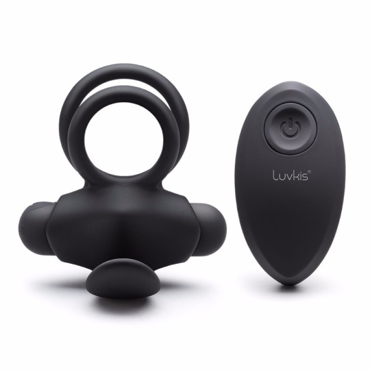 Luvkis Remote Control Rechargeable Penis Time Delay Rabbit vibrator and Ring Elastic Silicone Premature Ejaculation Lock Sex Toy