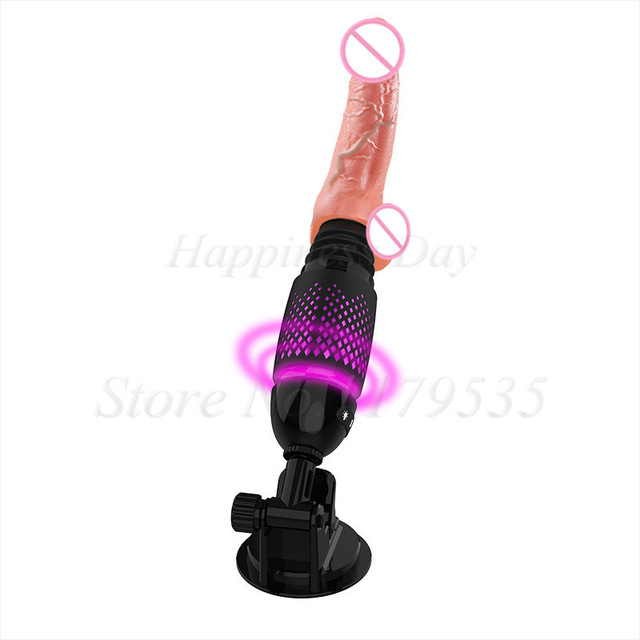 New Heating Automatic Telescopic Dildo Vibrator With Suction Cup