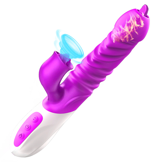 Omysky 10*15 Speeds Telescopic Thrusting tongue licking Vibrator