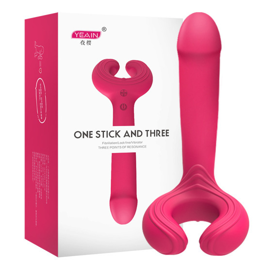 3 Motors Waterproof Rechargeable Silicone Dildo Vibrator