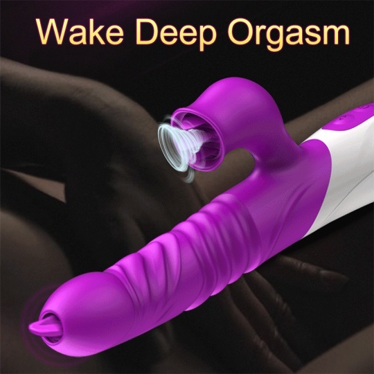 Supor Telescopic Rechargeable Thrusting Vibrator With Clit Suction