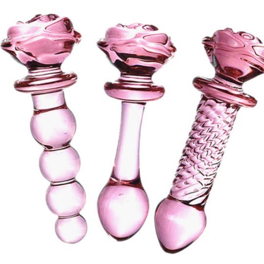 Crystal Rose Penis Glass Anal Anal Plug