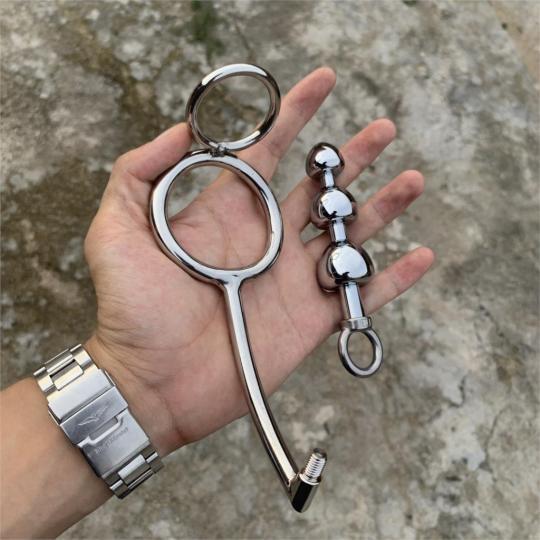 WILD DESIRE Metal Anal Beads With Cock Ring