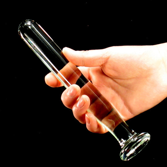 Cylindrical clear glass anal dildo