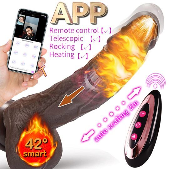 Telescopic Rotation Heating Realistic Dildo