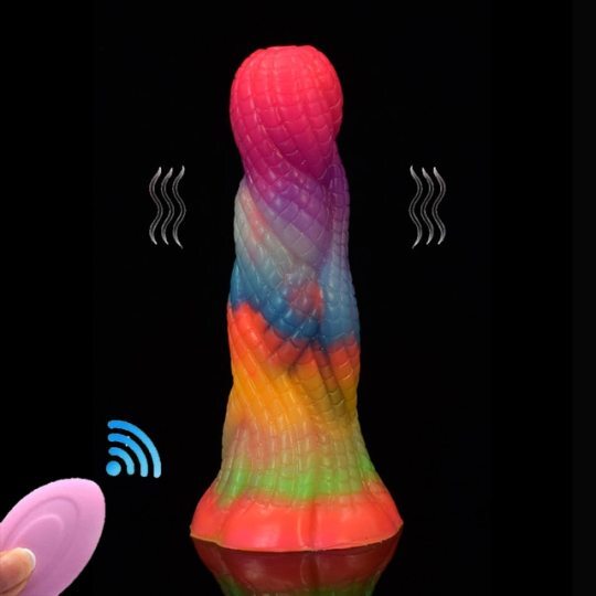 FAAK Remote Control Luminous Dragon Dildo With Sucker