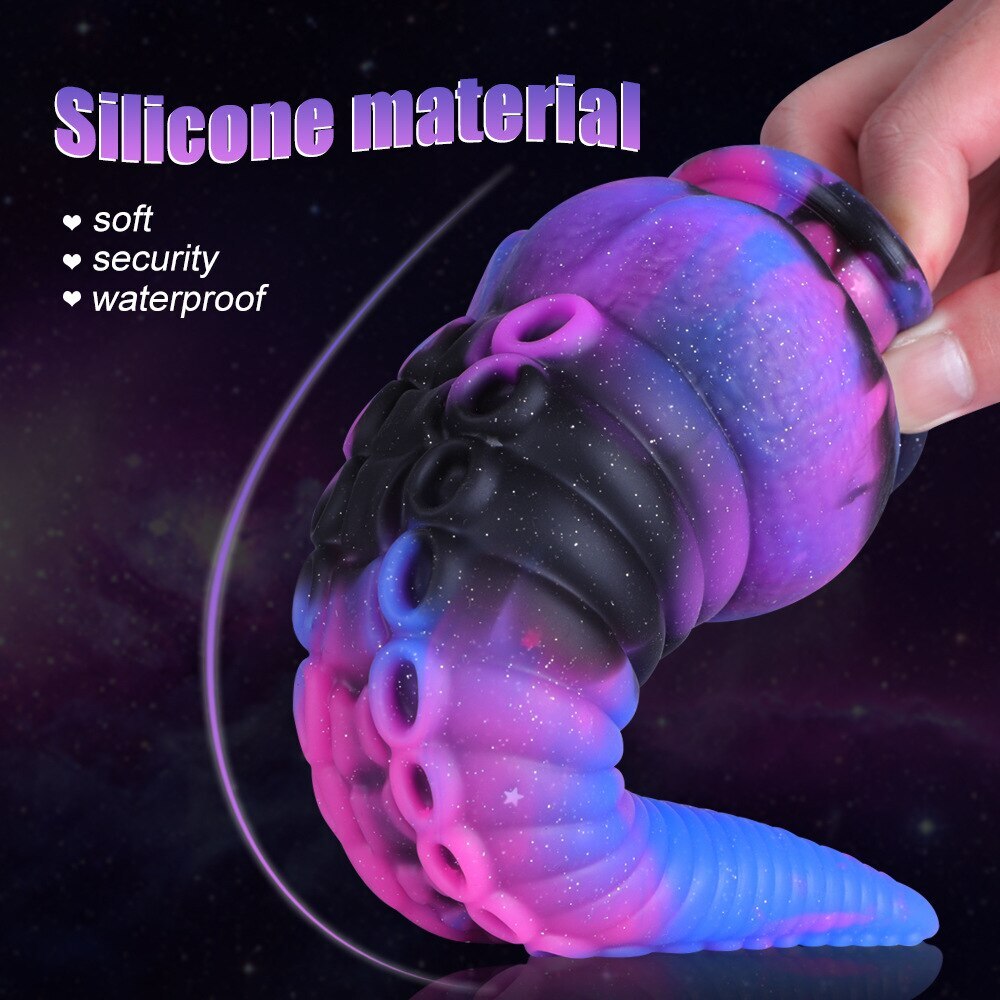 Starry Color Soft Silicone Realistic Dragon Dildo