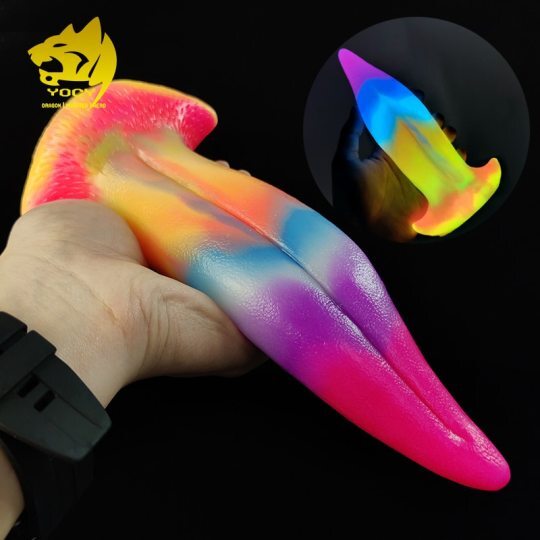 YOCY 7.48 Inch Soft Silicone Luminous Dragon Tongue Dildo
