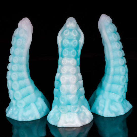 Blue&White Silicone Octopus Animal Tentacle Dildo
