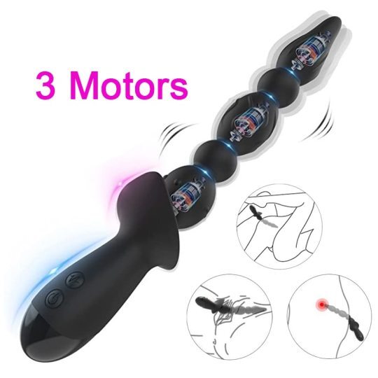 3 Motors 10 Speed Anal Beads Vibrator