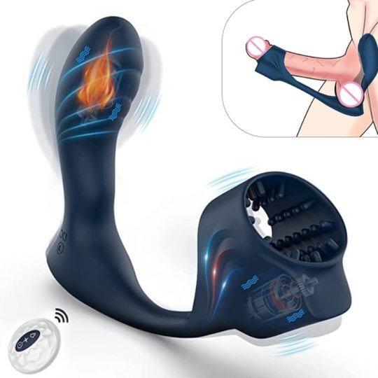 Wireless Remote Control Prostate Massager With Cock Penis Sleeve