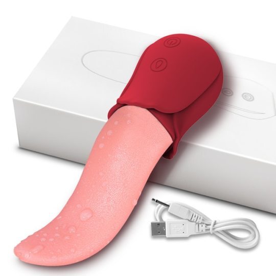 10 Speeds Realistic Licking Tongue Rose Vibrators