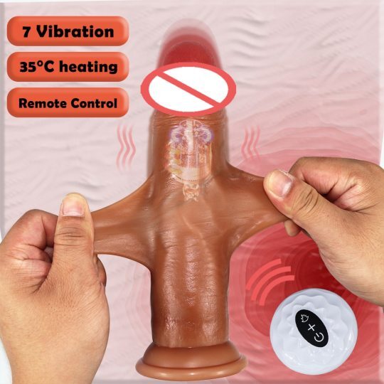 8In Wireless Control Realistic Sliding Foreskin Dildo