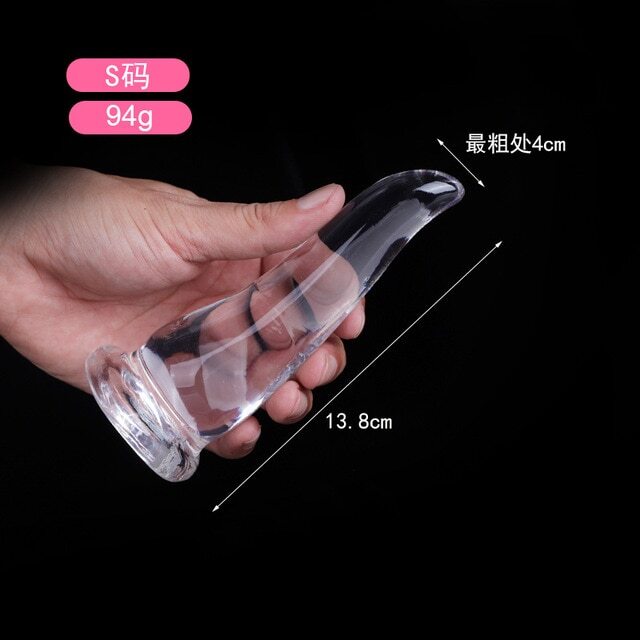 Transparent Clear Anal Plug Dildo With Phallic Sucker