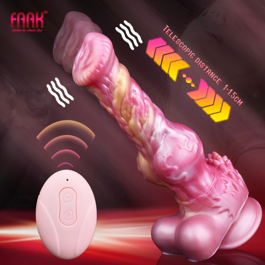 FAAK Wireless control Telescoping Big Knot Dog Dildo