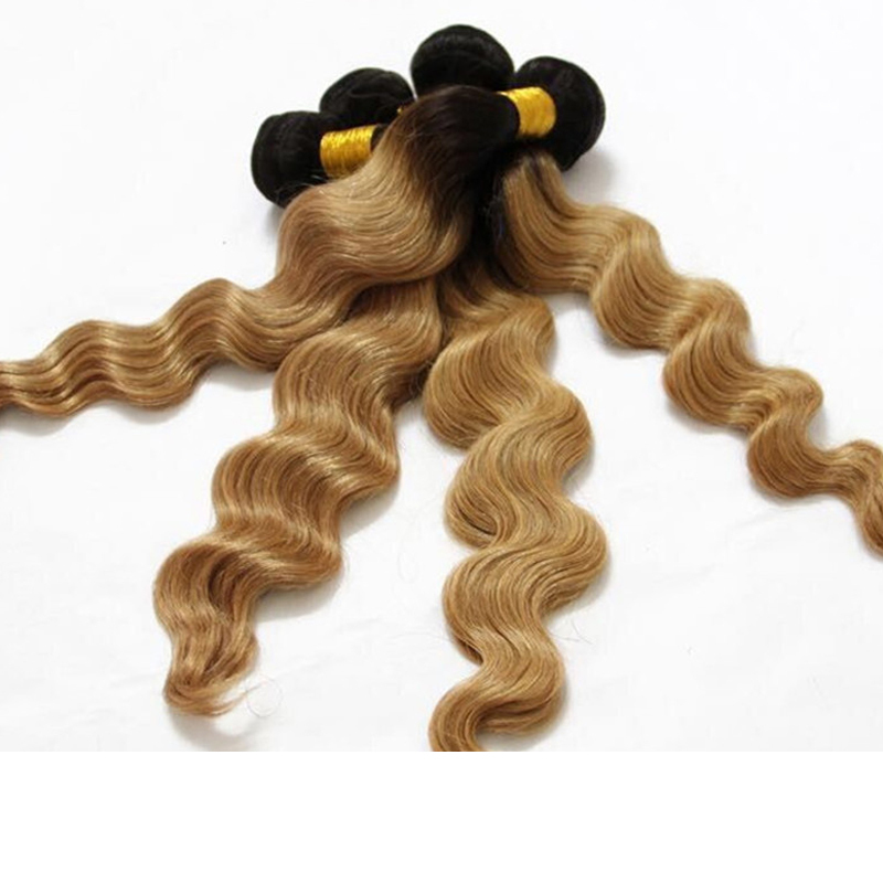 8a Brazilian Loose Deep Wave Hair 1b 27 Omber Color 3 Bundles