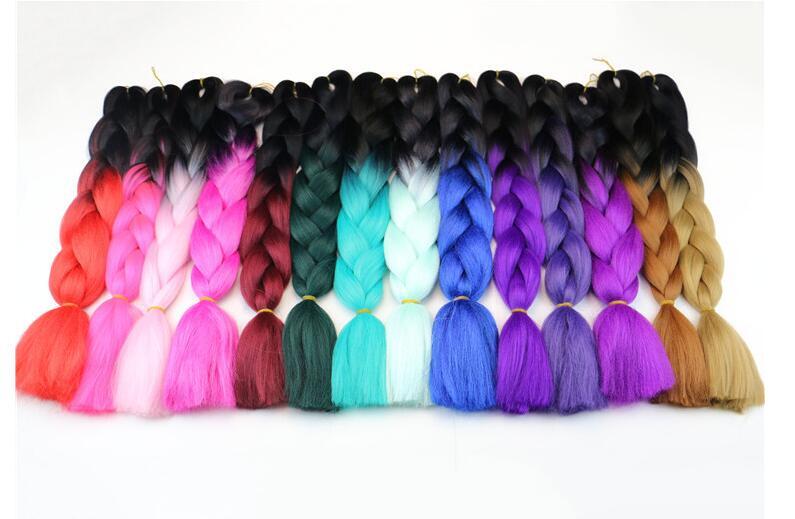 Ombrecjumbo Synthetic Braiding Hair Crochet Blonde Pink Grey Hair