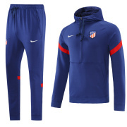 2021/22 Atletico Madrid blue Half Zip Hoodie Training Tracksuit