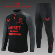 kids - rangers 2021/22 black Half Zip Training Tracksuit