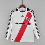 2009/10 River Plate Home long sleeve Retro soccer jersey