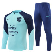 2022/23 Atletico Madrid light blue Half Zip Training Tracksuit (Player version)