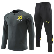 2022/23 BVB Borussia Dortmund gray Half zipper Training Tracksuit