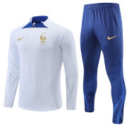 2022/23 France white Half zipper Training Tracksuit