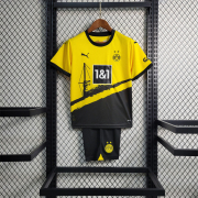 Kids- 2023/24 Borussia Dortmund Home soccer Jersey
