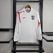 2006 England home Long sleeve Retro Soccer Jersey