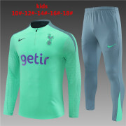 kids - 2024/25 Tottenham Hotspur green Half Zip Training Tracksuit(Player version)