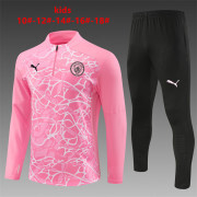 kids - 2024/25 Manchester city pink Half Zip Training Tracksuit