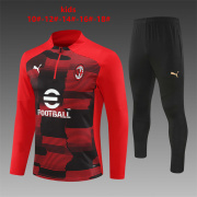 kids - 2024/25 AC milan red Half Zip Training Tracksuit