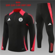kids - 2024/25 Bayern Munich black Half Zip Training Tracksuit