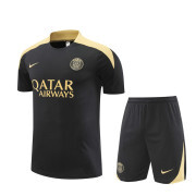 2024/25 PSG black Short sleeve Training Tracksuit