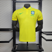 2025/26 Brazil yellow polo Player version soccer jersey