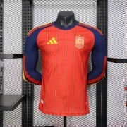 2026 World Cup Spain home Player version Long sleeves soccer Jersey