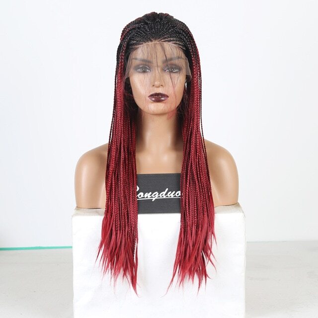 Two-Tone-Braided-Box-Braids-Wigs-For-Women-Long-Synthetic  display picture 1