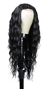 Long black Curly Wig  