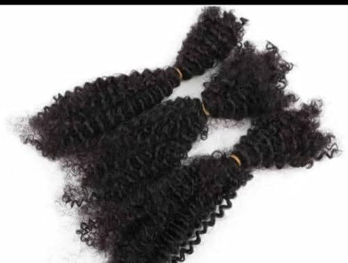 Afro Kinky 4C crochet human Hair Extensions, Type 4C Coily Textured Bundles, Multiple Colours Available 50g x2pcs per pack color 1b