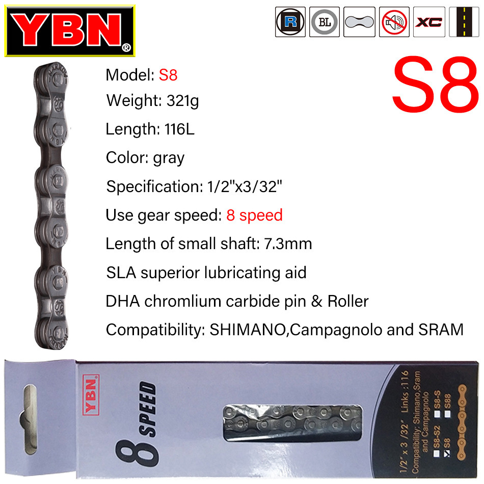 YBN 12-Speed Multicolor Bicycle Chain Current 12v Mtb Chain High Strength Titanium Bicycle Accessories Compatible With SHIMANO Titanium YBN 12-Speed Multicolor Bicycle Chain Current Mtb Chain