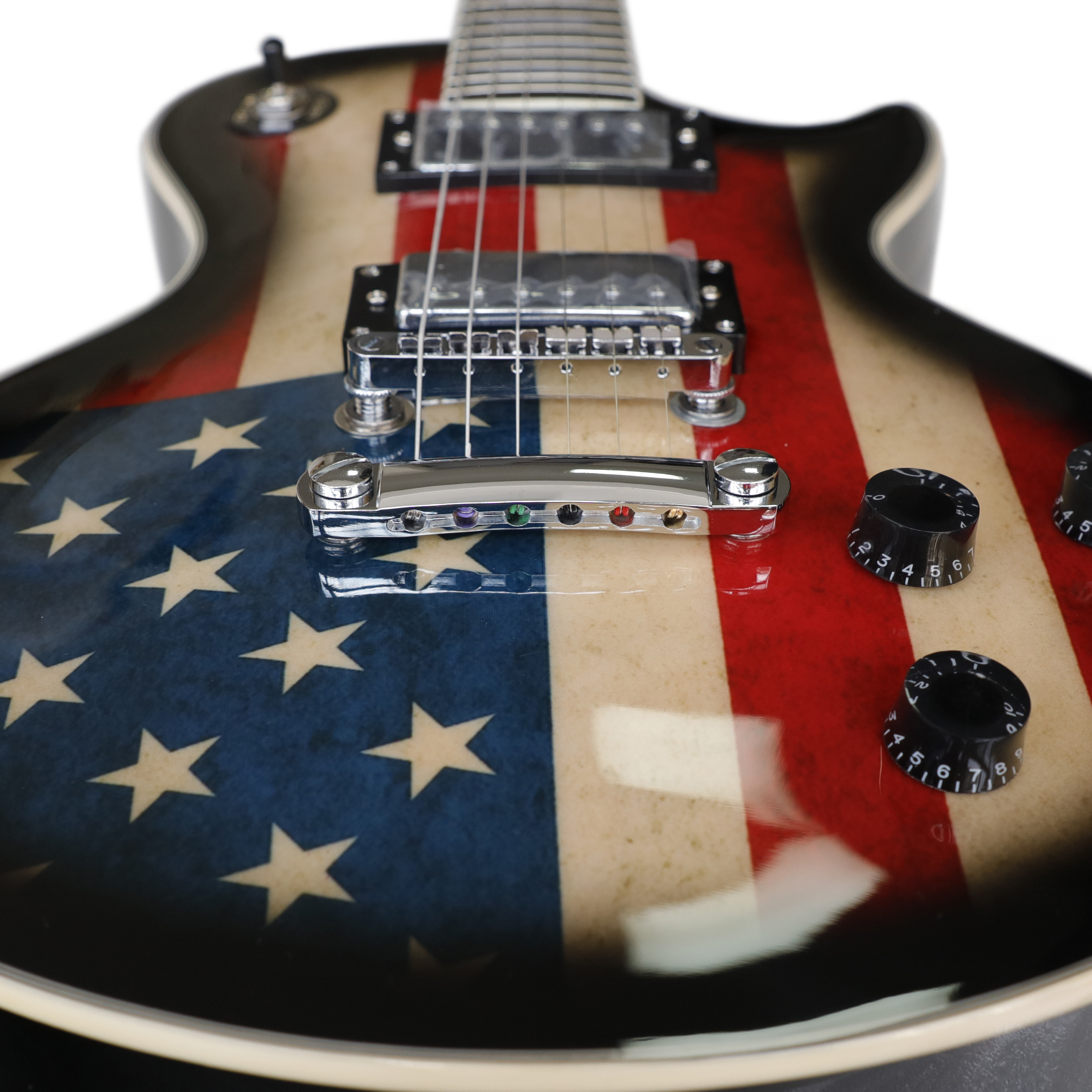 Leo Jaymz Full Size Single Cut Electric Guitar with Amazing US Flag
