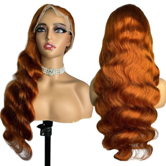 Body wave ginger wig 13x4 full frontal transparent lace wig 350 color wig