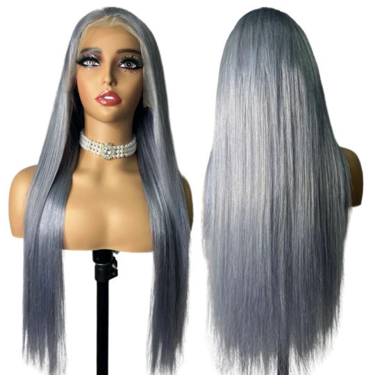 Grey Wig 13x4 Frontal Wigs Transparent Lace Color Wig