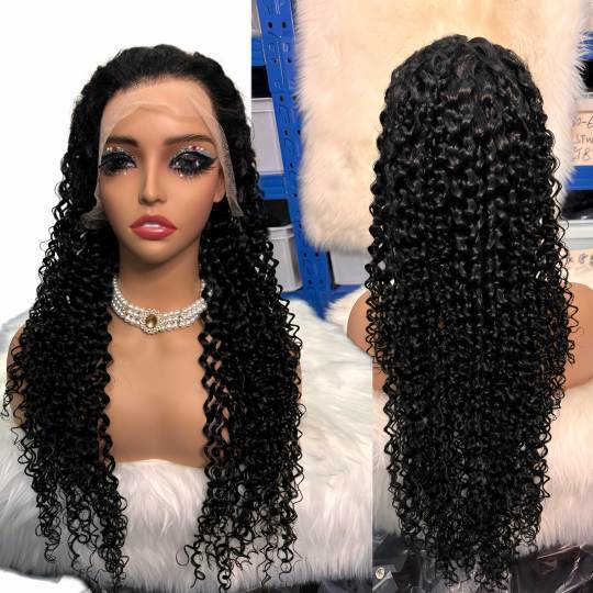 Jerry Curl 13x4 Full Frontal Wig Transparent Lace Wigs
