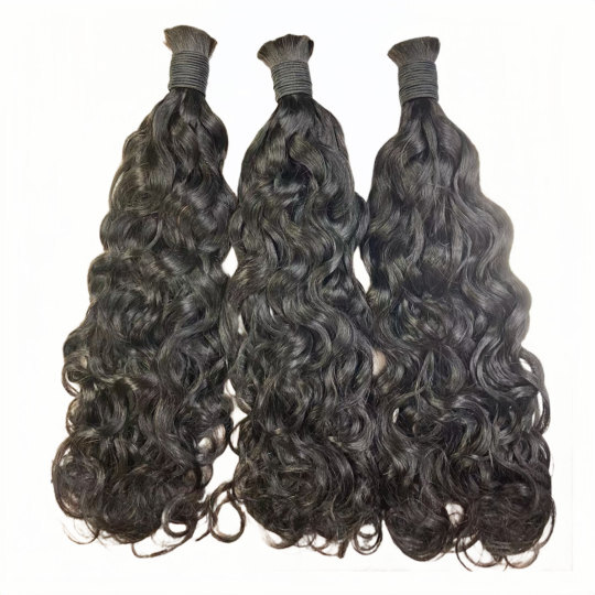 #1B Water Wave Bulk Hair Extenstions For Bohomian Knotless Braiding