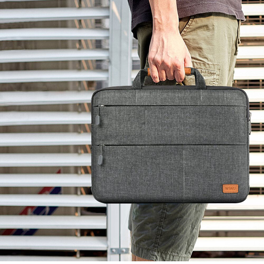 WIWU Laptop Bag Case MultiPockets Waterproof Nylon Notebook Bag for