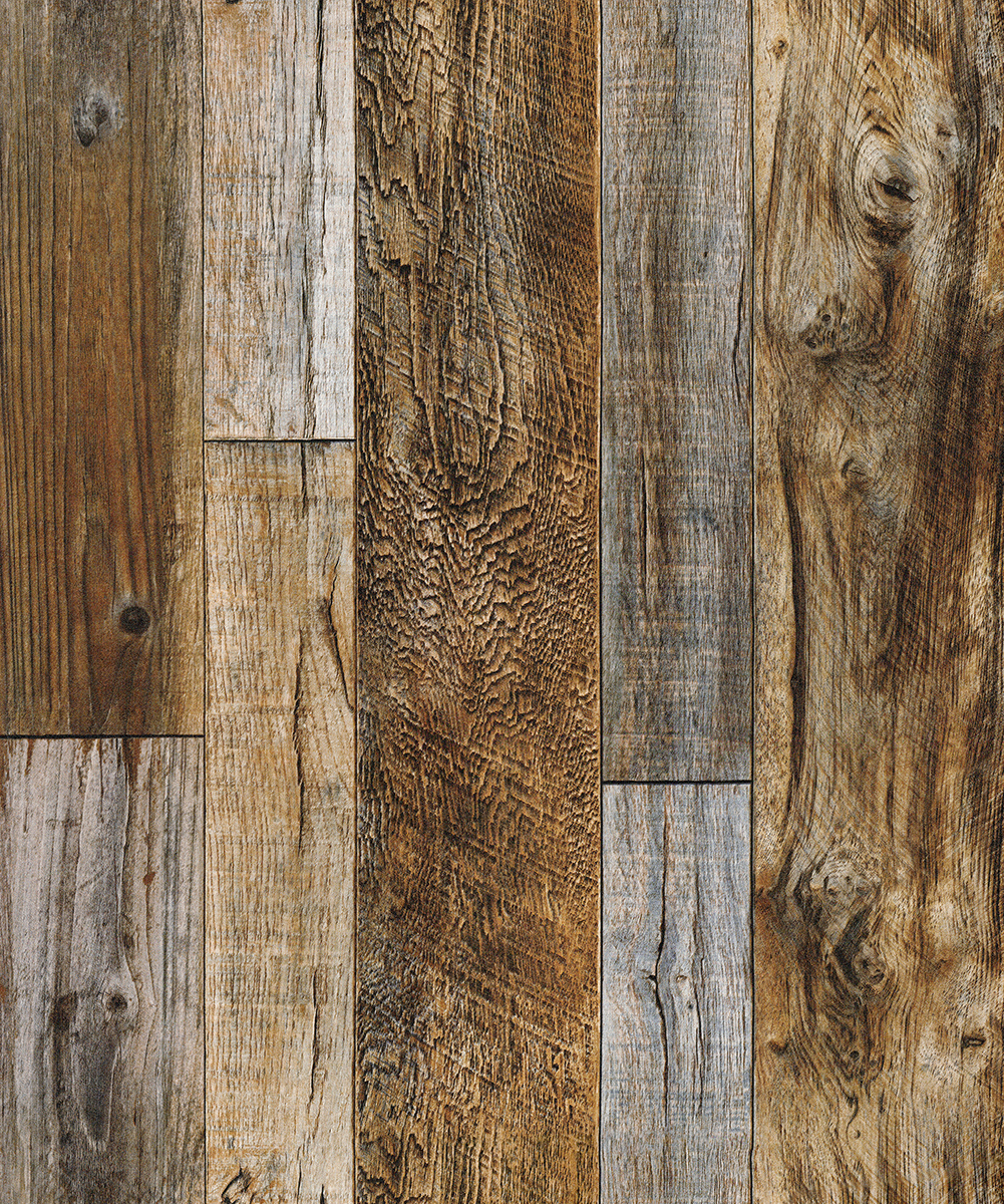 HaokHome 5005 Distressed Faux Wood Plank Wallpaper Rolls