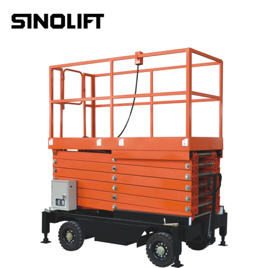 Sinolift SJY(I) Mobile Scissor Lift for Manual Moving and Electric Lifting