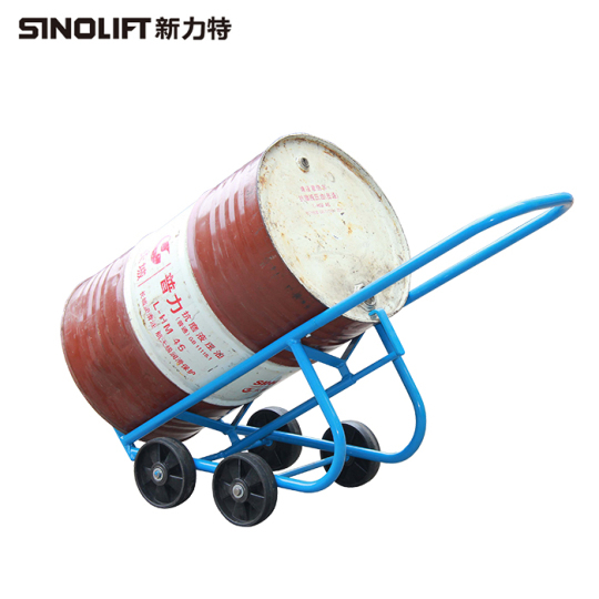 DF20 DF10 Series Four-Wheel Manual Drum Truck with U-shaped Base