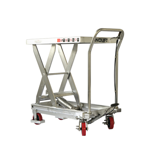 Sinolift TF15S 304 Stainless Steel Scissor Lift Table | Manual Hydraulic Cart